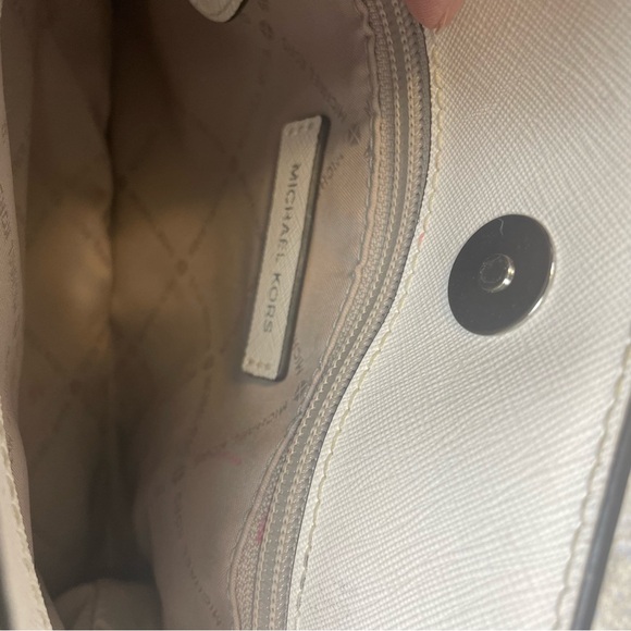 Michael Kors Camille small leather satchel optic white EUC - Picture 10 of 15